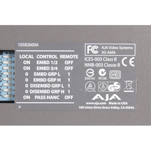 AJA 3G-AMA 4 Ch Balanced Audio Embedder/ Disembedder in Hard Case label2