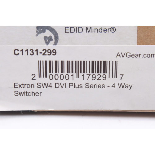 Extron SW4 DVI Plus Series - 4 Way Switcher label1