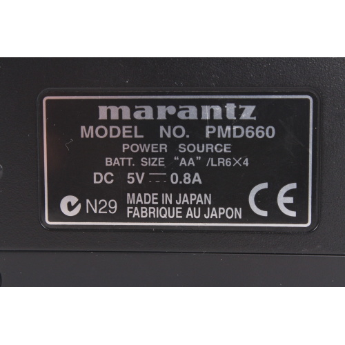 Marantz PMD 660 Recorders label2