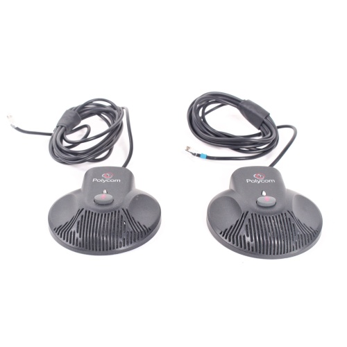 Polycom SoundStation2 Full Duplex Conference Phone w/ Wall Module and (2) Extended Microphones in Original Box pair1