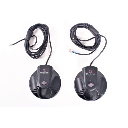 Polycom SoundStation2 Full Duplex Conference Phone w/ Wall Module and (2) Extended Microphones in Original Box pair2