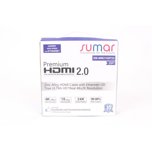 Sumar 25ft HDMI Cable with Ethernet+3D in Original Box front
