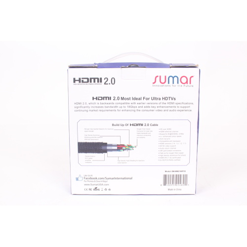 Sumar 25ft HDMI Cable with Ethernet+3D in Original Box back