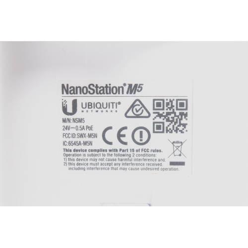 Ubiquiti Networks NSM5 NanoStation5 Broadband Outdoor Wireless CPE Router w/ PoE (different logo) (New in box) label