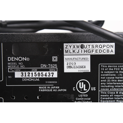 Denon DN-T625 Professional CD & Cassette Player/Recorder (Tray Error) label