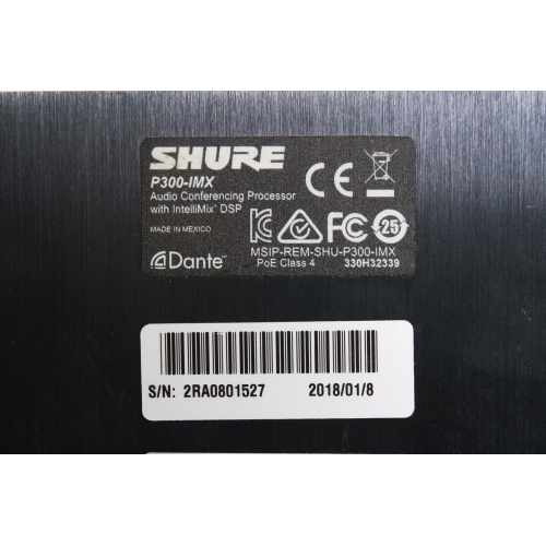 SHURE P300-IMX Audio Conferencing Processor label