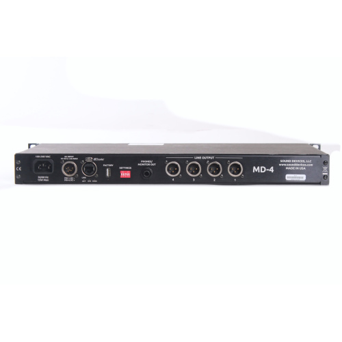 Sound Devices MD-4 Analog-to-Dante Audio Interface back
