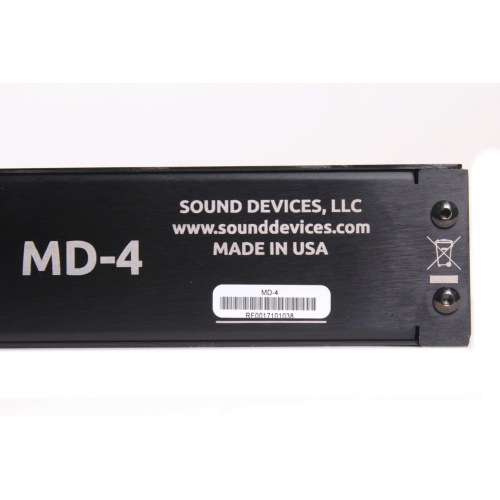 Sound Devices MD-4 Analog-to-Dante Audio Interface label