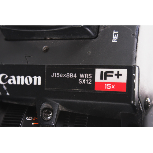 Canon J15ax8B4 WRS SX12 IF+ ENG Lens 2/3" w/2x Extender 16:9/4:3 Broadcast TV Zoom Lens label