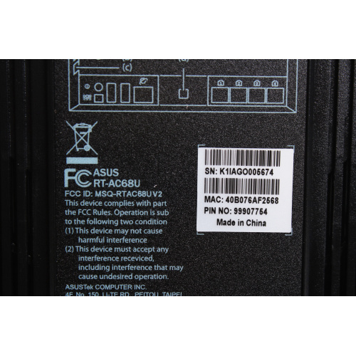 Asus RT-AC68U Wireless AC1900 Dual Band Gigabit Router label