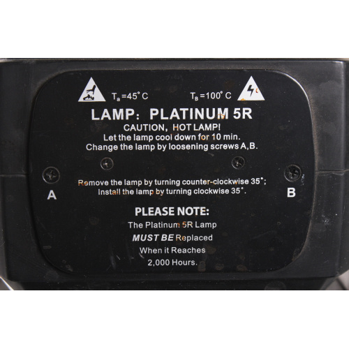 Elation Platinum 5R Moving Light (Lamp Error) label