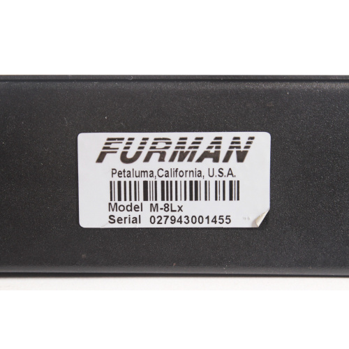 Furman M-8Lx 15 Amp AC Power Conditioner (No Front Light Bulbs) label