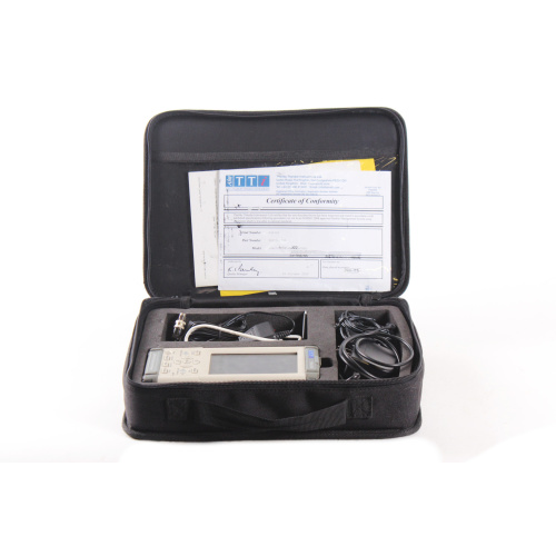 Aim-TTi PSA2702 Handheld 2.7GHz Spectrum Analyzer w/ Cables and Antenna in Soft Case case open