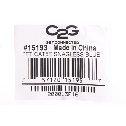 C2G CAT5E 7' Ethernet Cable label