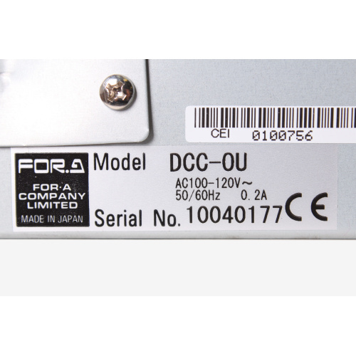FOR.A DCC-0U Color Correction Controller label