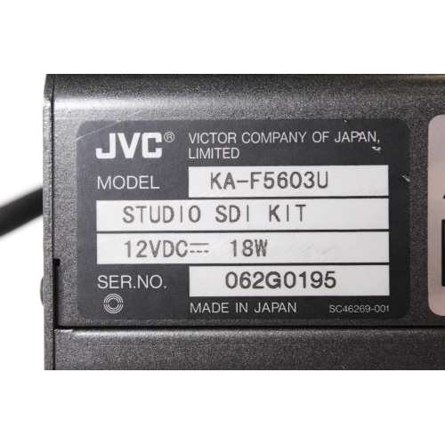 JVC KY-F5602 Studio Camera w/ JVC KA-F5603U Studio Adapter label