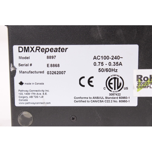 Pathway 8897 DMX Repeater label