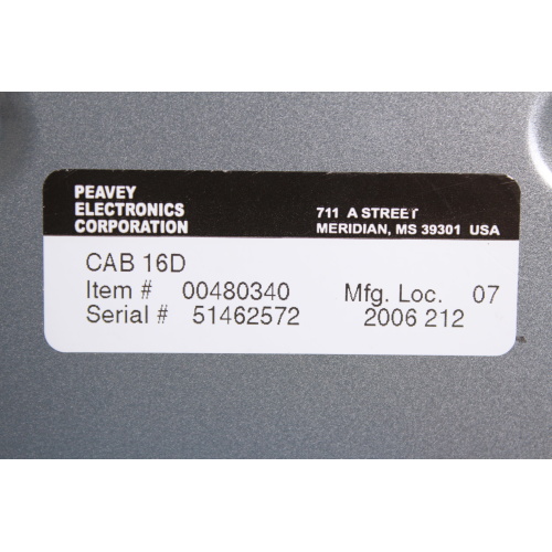 Peavey Architectural Acoustics Media Matrix CAB16-d CobraNet Audio Output Bridge label