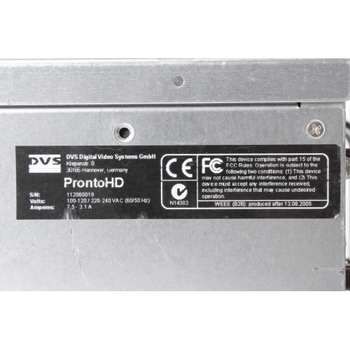 DVS ProntoHD Video System (FOR PARTS) label