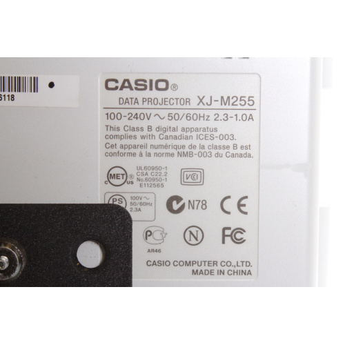 Casio Data Projector XJ-M255 w/ Mounting plate label