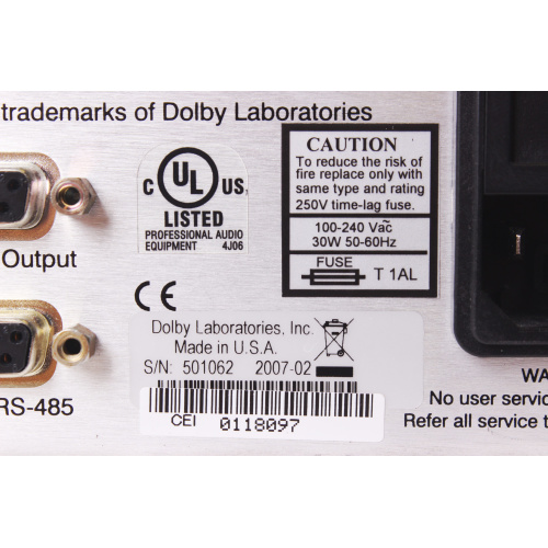 Dolby DP570 Multichannel Audio Tool (FOR PARTS) label