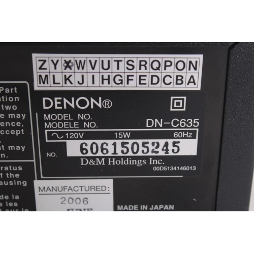 Denon DN-C635 Professional CD/MP3 Player (Pitch Fader Error) label