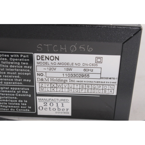 Denon DN-C635 Professional CD/MP3 Player label