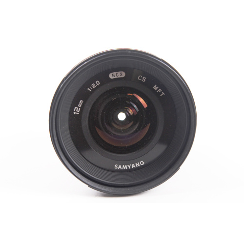 Rokinon RK12M-M 12mm f/2.0 NCS CS Lens Manual Focus Lens Canon M Mirrorless Camera Mount (Missing 1 Cover) front