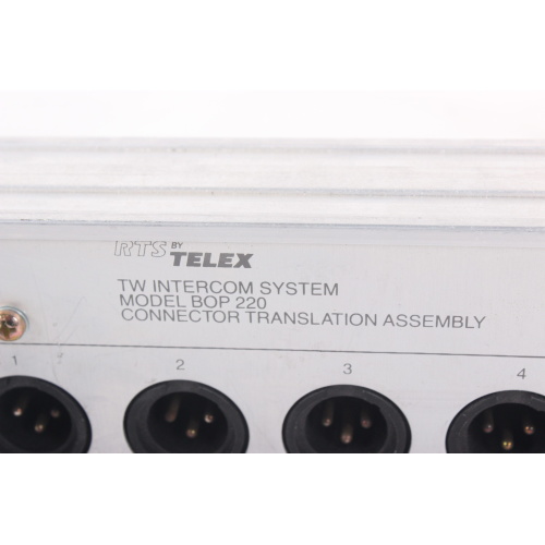 RTS Telex BOP 220 TW Intercom System Connector Translation Assembly label