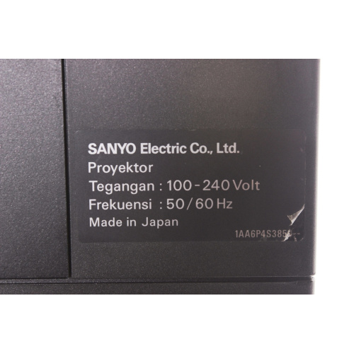 Sanyo PLC-HP7000L 7000 Lumen HD Projector w/ Standard Lens (Includes Wheeled Hard Case) label