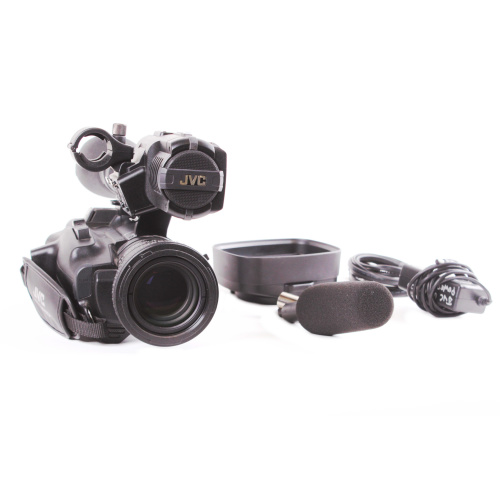 JVC GY-HM600U HD Memory Card Camera and Fujinon 23x Optical Zoom Lens w/ PSU & Battery & External Shotgun Mic w/ Windscreen main