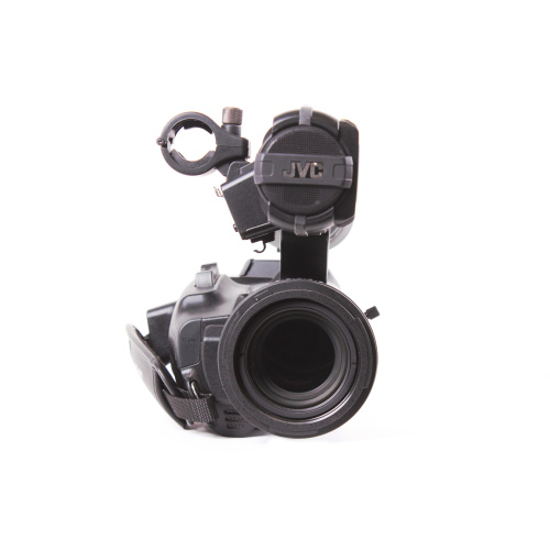 JVC GY-HM600U HD Memory Card Camera and Fujinon 23x Optical Zoom Lens w/ PSU & Battery & External Shotgun Mic w/ Windscreen front2