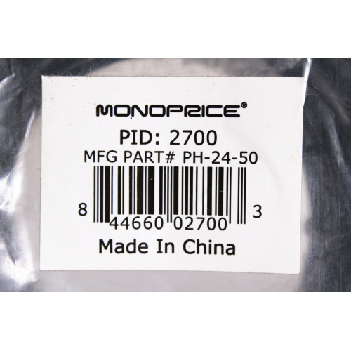 Monoprice 24AWG HDMI to M1-D Cable, Black - 50' (Lot of 2) label