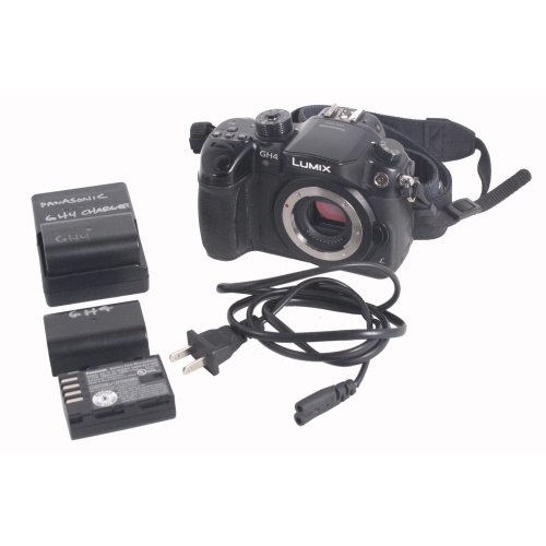 Panasonic Lumix DMC-GH4 Mirrorless Digital Camera 4K Cinematic Video (Broken Button) (Body Only) w/ Strap, Battery Charger, (3) Batteries main