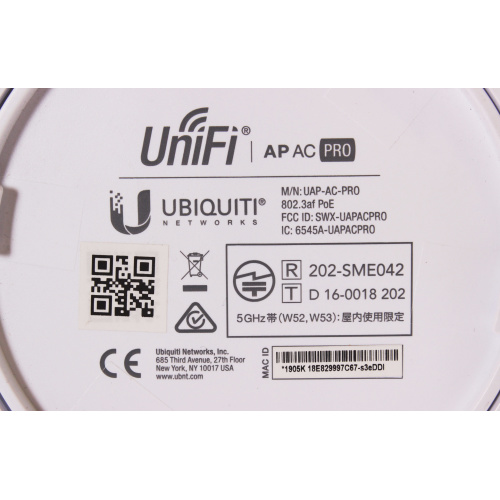 Ubiquiti Networks Unifi UAP-AC-Pro Wireless Access Point AC Pro label