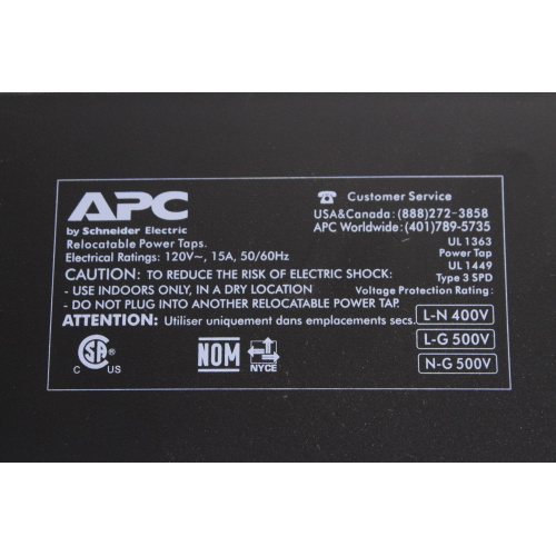APC SurgeArrest NET9RMBLK 9-Outlet 120V Rackmount Surge Protector - Black label