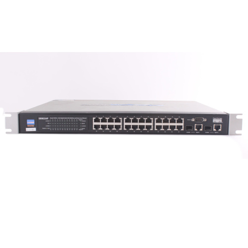 Linksys to Cisco SRW224P 24-Port 10/100 + 2-Port Gigabit Switch w/ WebView and PoE front1