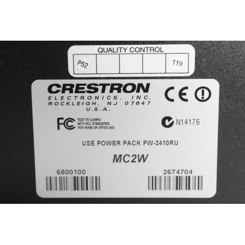 Creston MC2W Professional Media Controller label