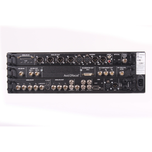 AVID Adrenaline 0020-0332-02 Rev D 8 Channel In/Out Breakout Box w/ AVID DNxcel HD/SDI Expansion Card back