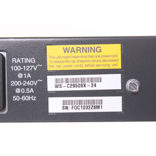 Cisco Catalyst WS-C2950SX-24 10Base-T/100Base-TX/1000Base-SX 26-Port Ethernet Switch label