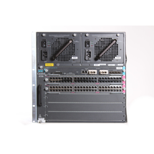 Cisco Catalyst WS-C4506 LAN Switch (Bent Frame) w/ (2) WS-X4548-GB-RJ45 48-Port Expansion Modules front
