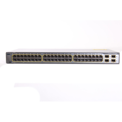 Cisco Catalyst WS-C3750-48TS-E 48-Port Ethernet Switch w/ (4) SFP Slots (LED Issue) front2