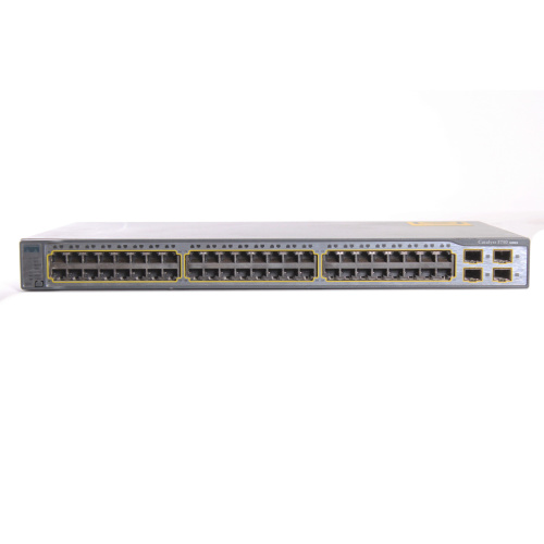 Cisco Catalyst WS-C3750-48TS-E 48-Port Ethernet Switch w/ (4) SFP Slots (Startup Issue) front2