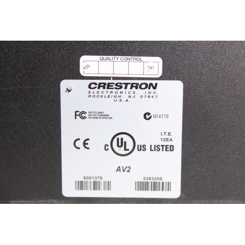 Crestron AV2 Profesional Audio Video Control Processor Integrated Dual Bus label