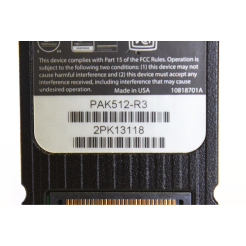 AJA PAK512-R3 512GB SSD Module (Not in Box) label