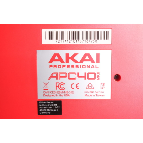 AKAI PROFESSIONAL APC40 MKII Pad Controller label