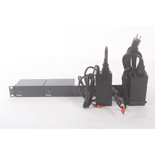 Pair of Extron ASA 304 Quad Active Audio Summing Amplifiers w/ Power Supplies on 1RU Metal Rackmount main