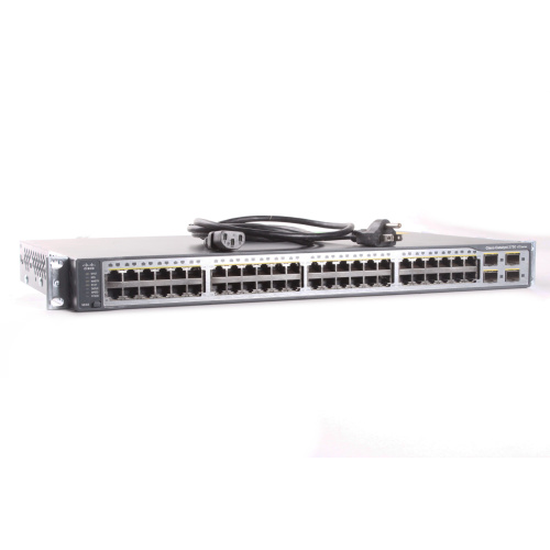 Cisco Catalyst WS-C3750V2-48PS 48-Port PoE Switch front1