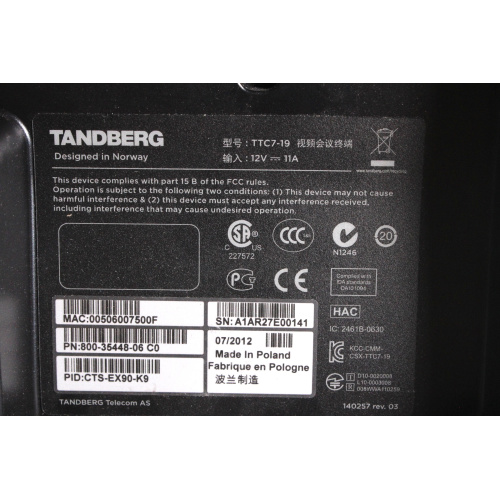 Cisco Tandberg TTC7-19 EX90 Video Conferencing Monitor w/ Precision HD Camera Attached label