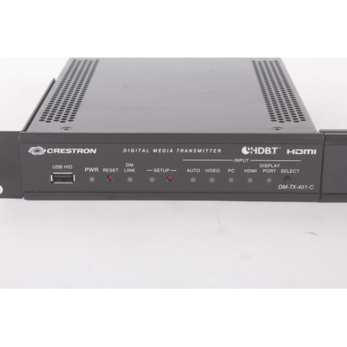 Crestron DM-TX-401-C Digital Media Transmitter (NO POWER SUPPLY) w/ Crestron ST-RMK Rack Mount Hardware for 1RU Half-Width Devices front2